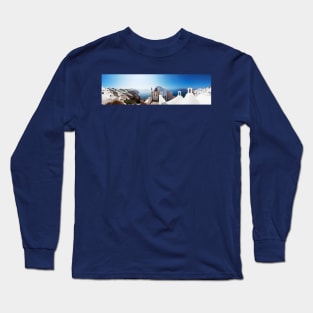 Thira, Santorini, Panoramic Photo Long Sleeve T-Shirt